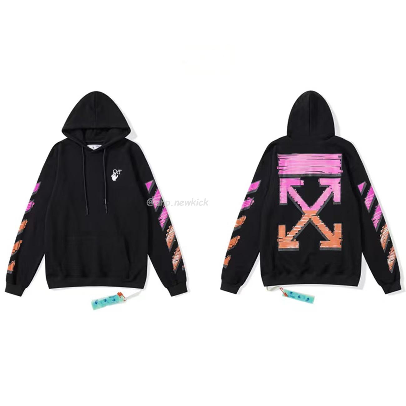 Off White Marker Hoodie Black Fuchsia Red Beige (9) - newkick.cc